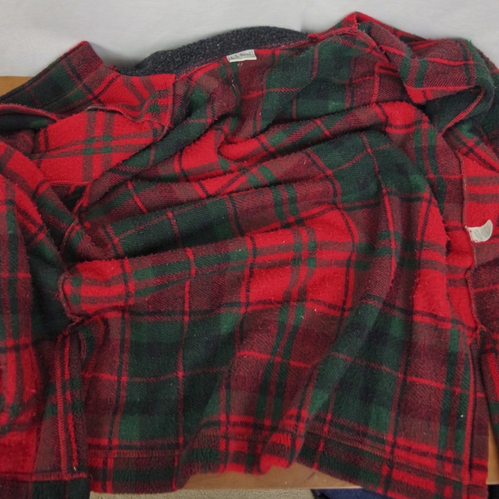 Vintage LL Bean USA Made Plaid Fleece Chore Jacket Ladies' Large - Picture 5 of 10